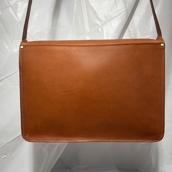 Jack Georges Cognac University Classic Crossbody Hand Bag with Twisting Lock - Picture 3 of 10